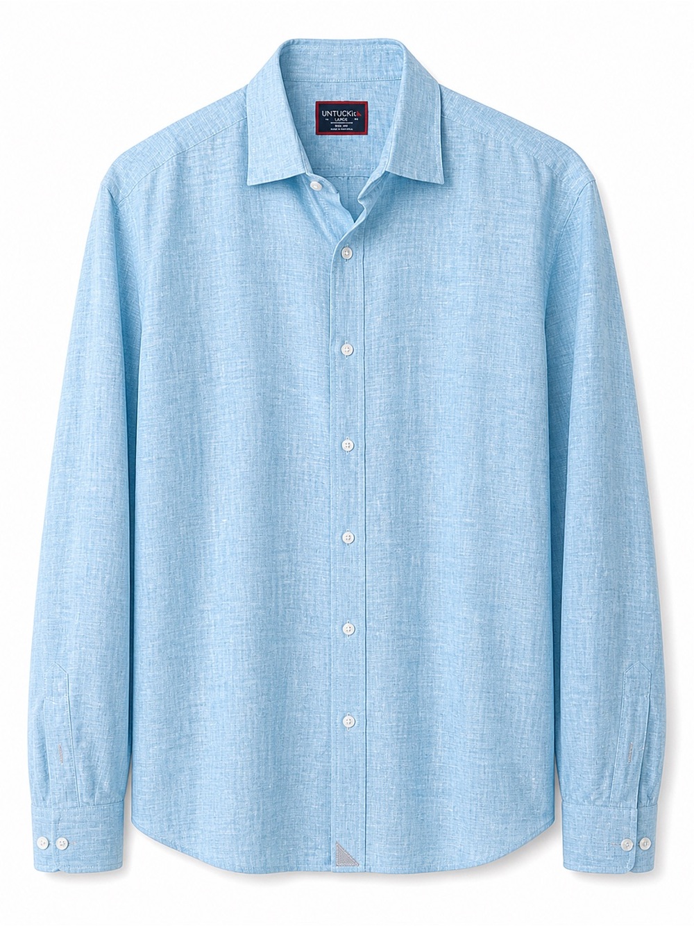 UNTUCKit Men’s 100% Linen Button-Up Shirt Light Blue Size Large
